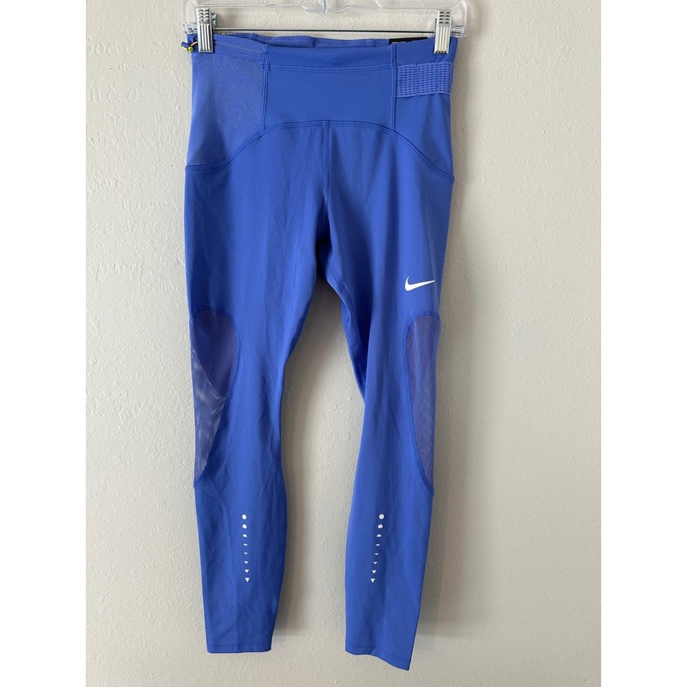 Nike Speed Icon Clash 7/8 Running Tights Blue DD2287-500 Womens Small NWT